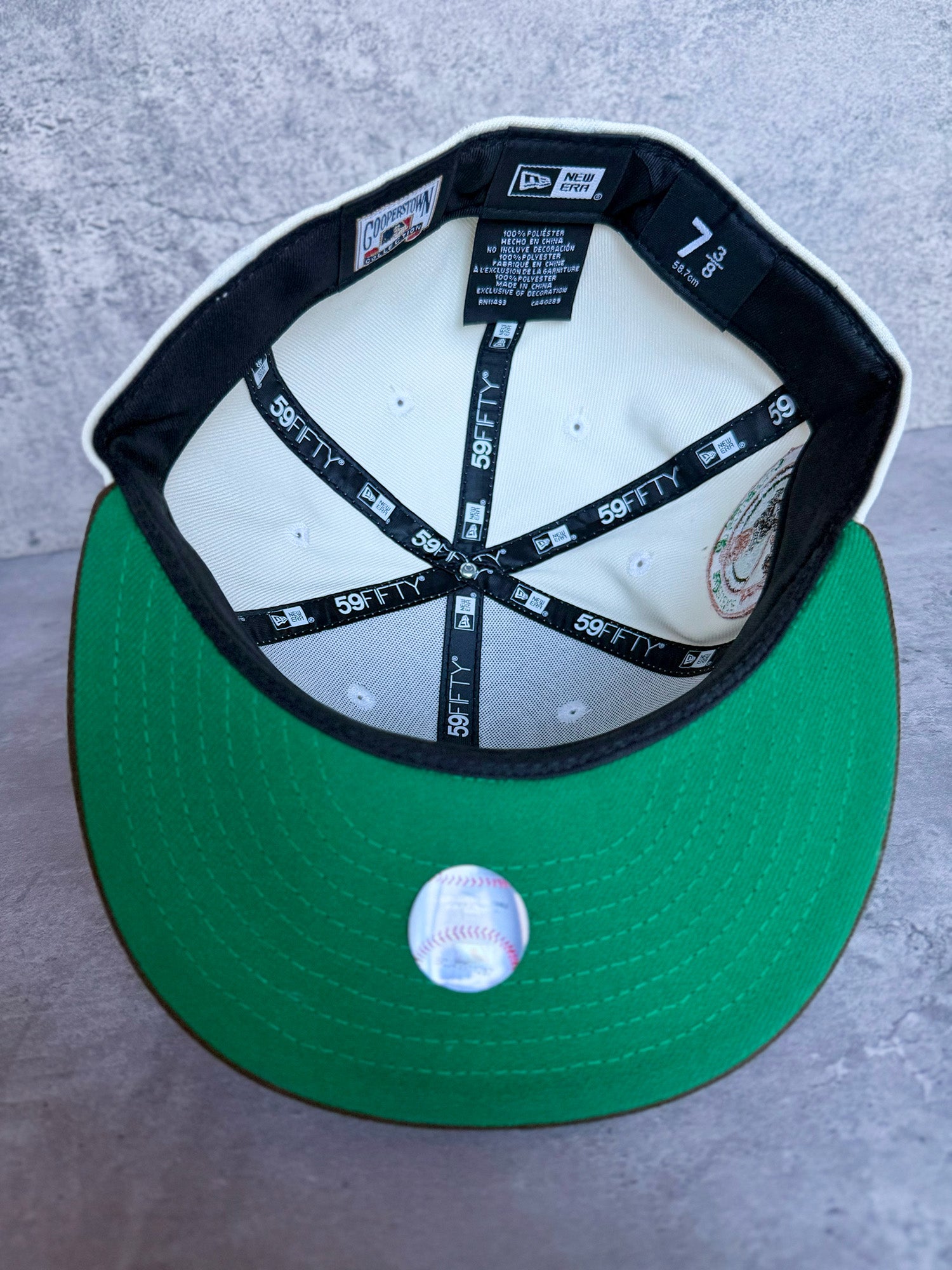 Kelly green undervisor and Cooperstown Collection tag on Highlark Baltimore Orioles 1.0 fitted hat